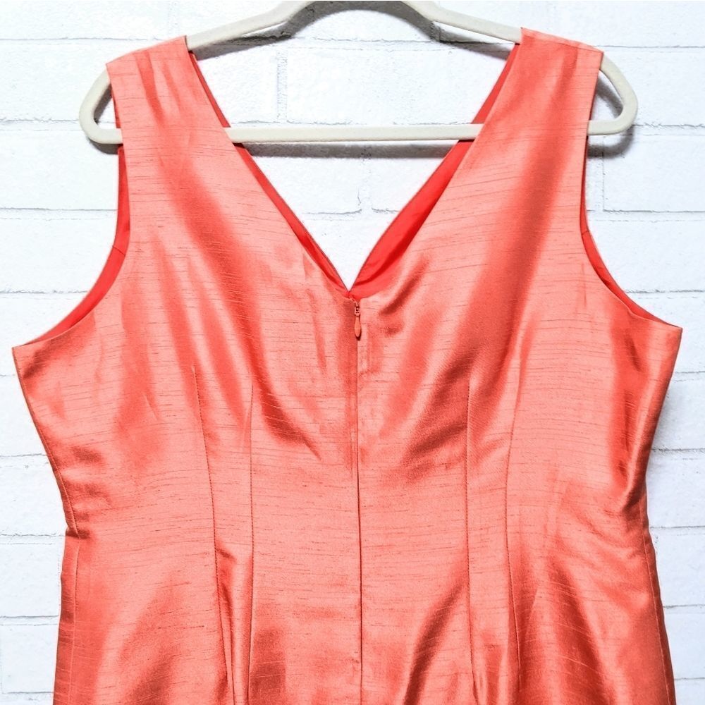 UJA UN JOUR AILLEURS Orange Coral Sheath Dress 16 - Picture 7 of 9